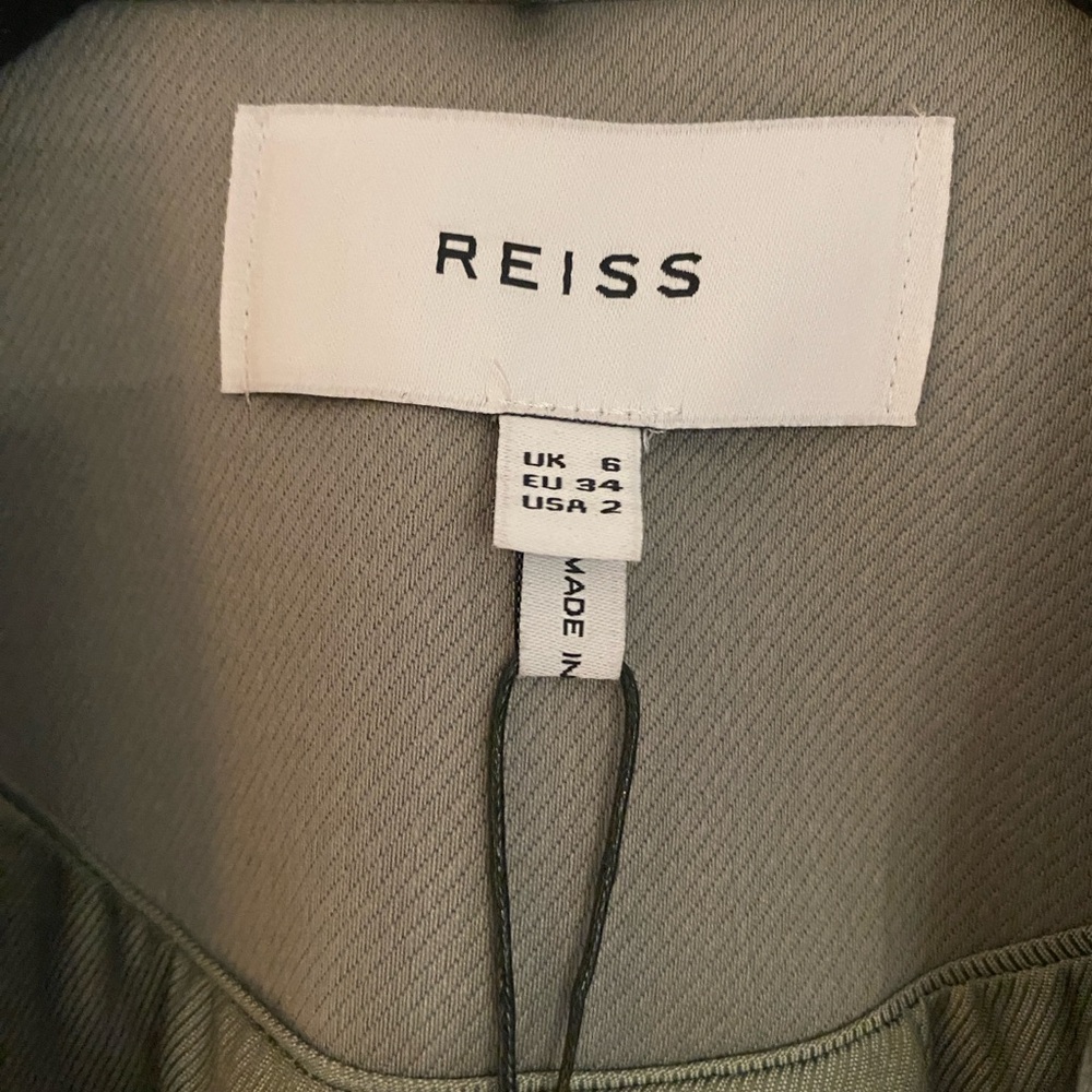 REISS- Sage Green Blazer with Gold-Tone Details - Picture 3 of 9